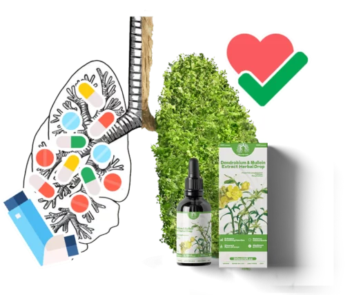 ClearBreath® Dendrobium & Mullein Extract - Powerful Lung Support & Cleanse & Respiratory - Made in USA - Herbal Drops