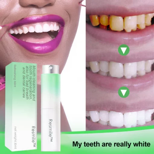Resmile Pure Herbal Mouth Spray (Mouth cleaning and tooth regeneration, also for bad breath and dental caries)