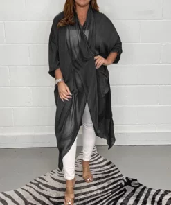 Silky Loose V-neck Top-Buy