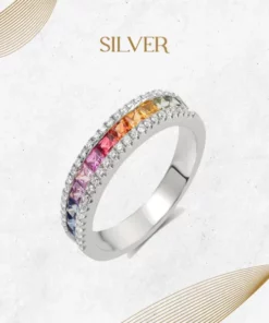 Alternative view of Rainbow Tourmaline Spinning Ring