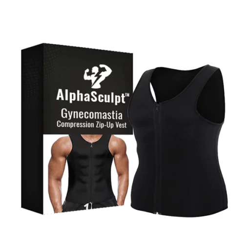 AlphaSculpt™ Gynecomastia Compression Zip-Up Vest