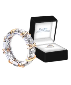 Alternative view of Oveallgo™ Meliora Klassic Magnetit Kreuz und Quer Lymphvital Ring