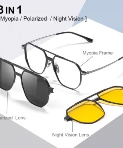 Men And Women 3 In 1 Magnetic Polarized Sunglasses