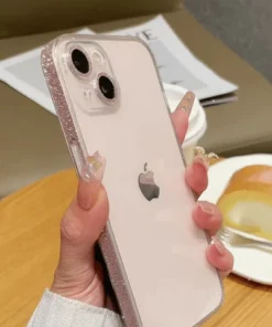 Side Sparkly Luxury iPhone Case With Camera Protector