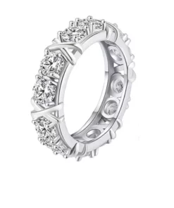 Alternative view of KISS & HUG CROSS FULL MOISSANITE RING