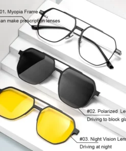 Alternative view of Men And Women 3 In 1 Magnetic Polarized Sunglasses