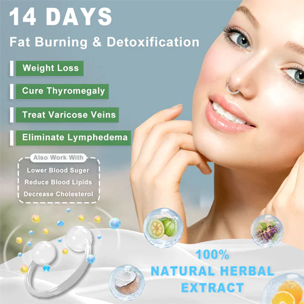 Fivfivgo Body Detox & Fat Burn Leber- und Lungenreinigungs-Nasenring mit herischen Alen