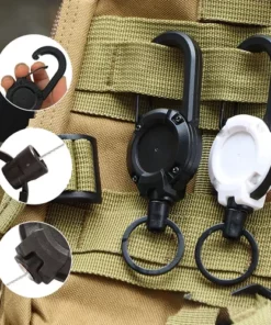🔥Early Father's Day Hot Sale - Outdoor Automatic Retractable Nylon Rope Luya Anti-theft Tactical Keychain