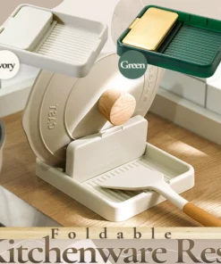 Folding Kitchen Pot Lid and Spatula Rest