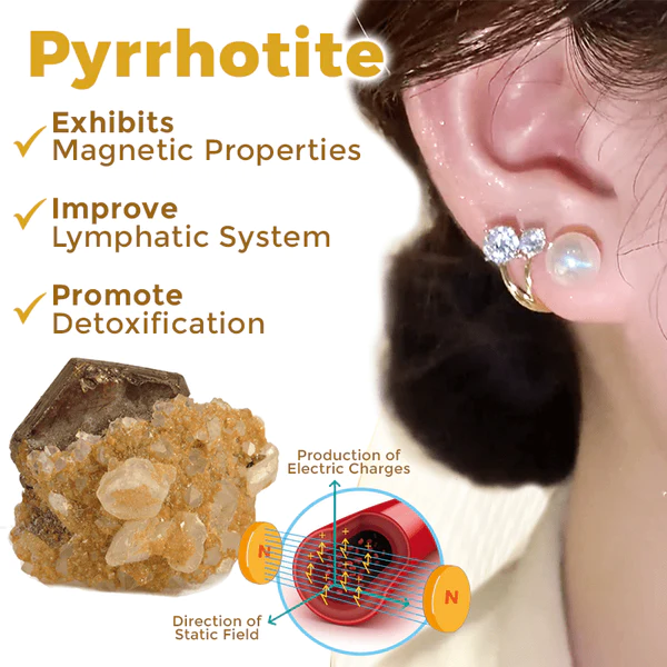 Biancat LymphAura Pyrrhotite Detoxifying Earrings