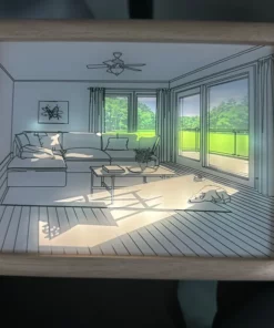 Alternative view of Light Painting Decorative Piece with Adjustable Lighting Inspired