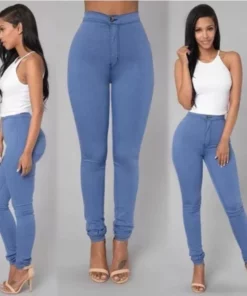 Alternative view of Casual Pants For Women High Waist Stretch Slim Trouser Skinny Candy Color Jeans