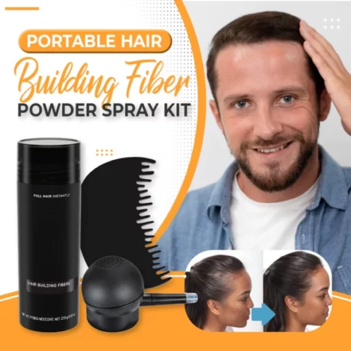 Portable Hair Building Fiber Powder Spray Kit