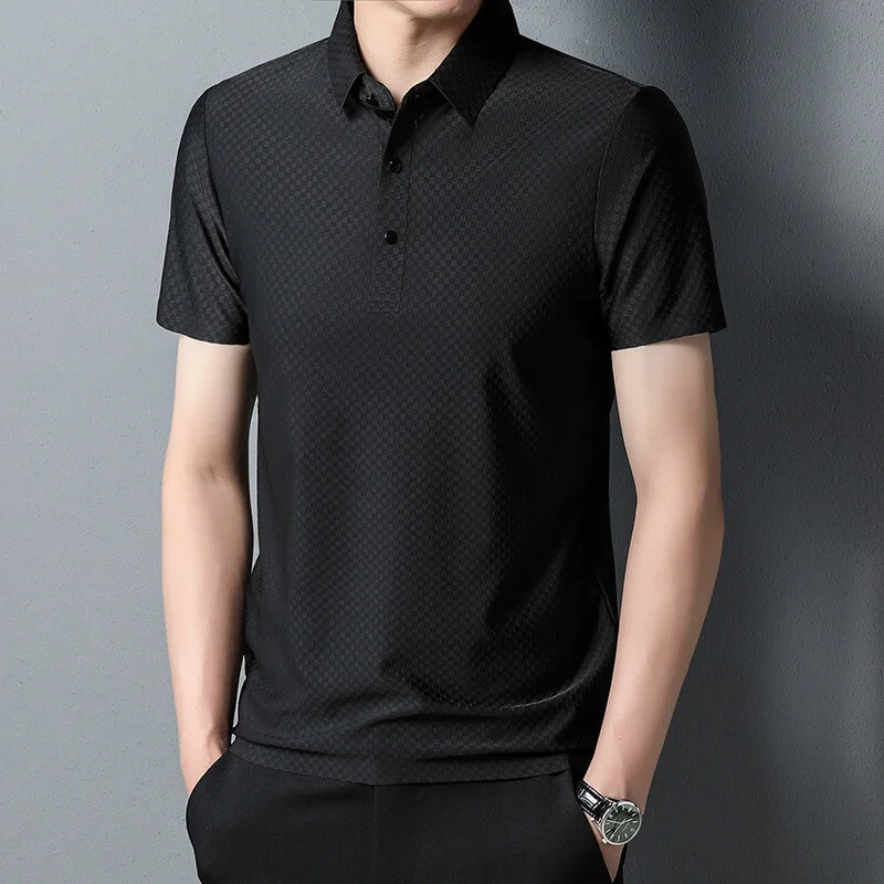 Mens Solid Colour Fashion Polo Shirt