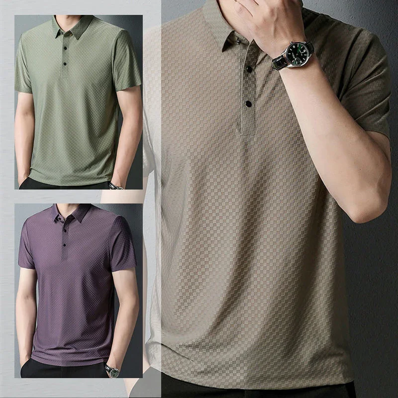 Mens Solid Colour Fashion Polo Shirt