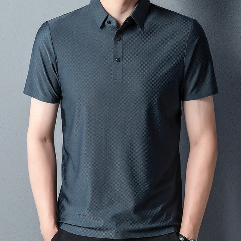 Mens Solid Colour Fashion Polo Shirt