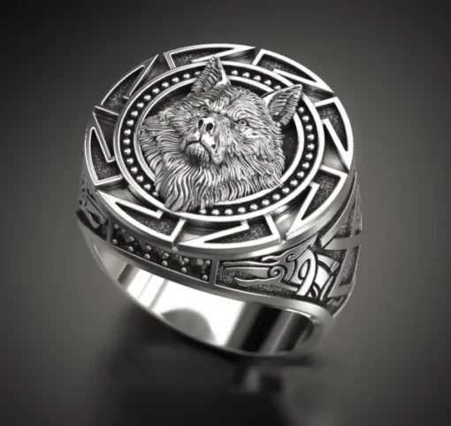 Viking Warrior Wolf Lucky Ring 925 Silver