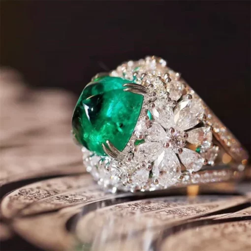 MysticAura™ LuckyAura Emerald Crystal S925 silver Ring