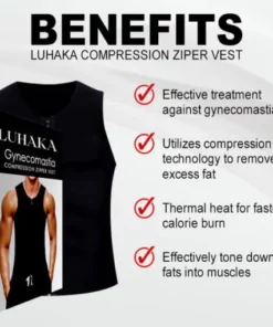 Alternative view of Luhaka Gynecomastia Compression Zipper Vest