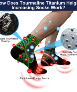 Alternative view of Flashing® 2023 Far Infrared Schorl Titanium Ion Heightening Booster Socks