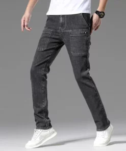 Multi-Pocket Stretch Mens Jeans