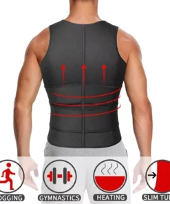 Alternative view of Men Body Shaper Sauna Vest Waist Trainer Double Belt