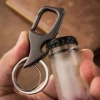 Multifunctional pendant bottle opener metal double ring key chain