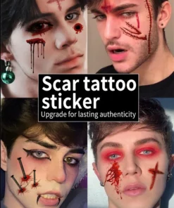 Halloween Lazy Man Temporary Tattoo Stickers