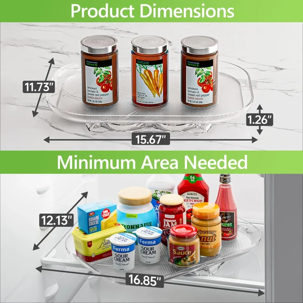 New Lazy Susans Turntable Organizer for Refrigerator