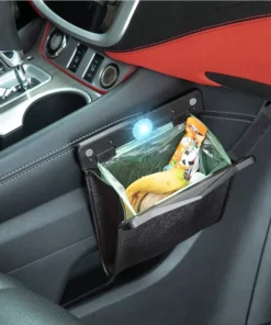 Smart LED Waterproof Car Leather Trash Can