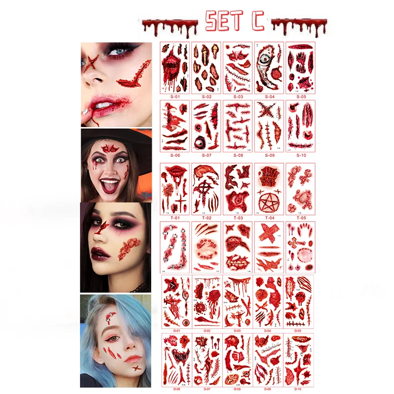 Halloween Lazy Man Temporary Tattoo Stickers