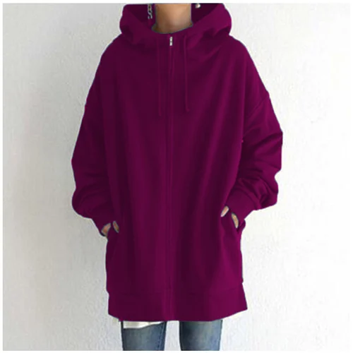 Naisten mukava talvinen oversize-huppari - kuva 9