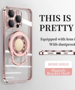 Magnetic Holder Plating Phone Case for iPhone