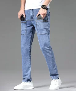 Multi-Pocket Stretch Mens Jeans