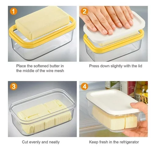 🧀Bûterdoaze mei deksel bûterbak | cutting mesh, rjochthoekige keuken luchtdichte opslach crisper - Ofbylding 5