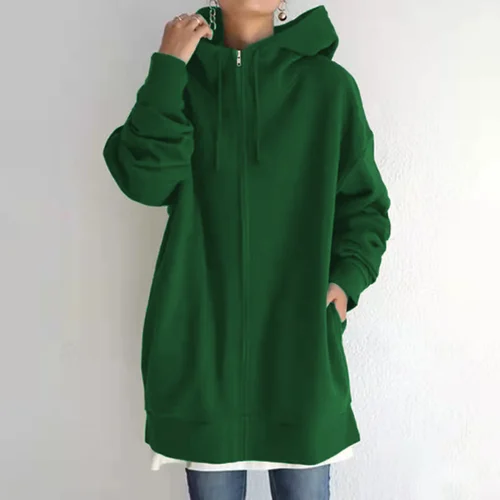 Naisten mukava talvinen oversize-huppari - kuva 5