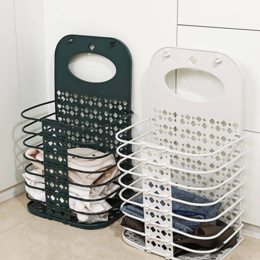 Wall-mounted foldable laundry basket