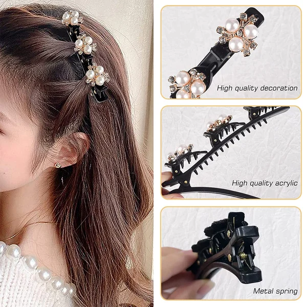 2023 New Sparkling Crystal Stone Braided Hair Clips - Image 2