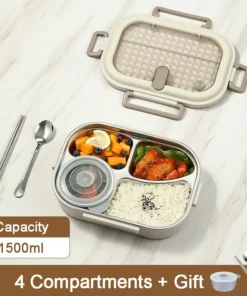 Alternative view of Microwaveable Stainless Steel Insulated Bento Box