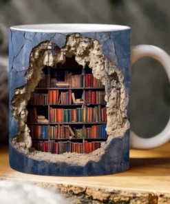 3D Bookshelf Mug