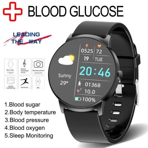 Smart Watch With Blood Glucose Monitor And Body Temperature