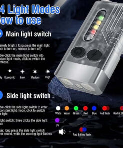 Small Powerful EDC Flashlight with Red UV Blue Light -Super Bright 1000LM