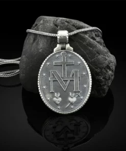 Pure Tin Miraculous Medal Virgin Mary Necklace
