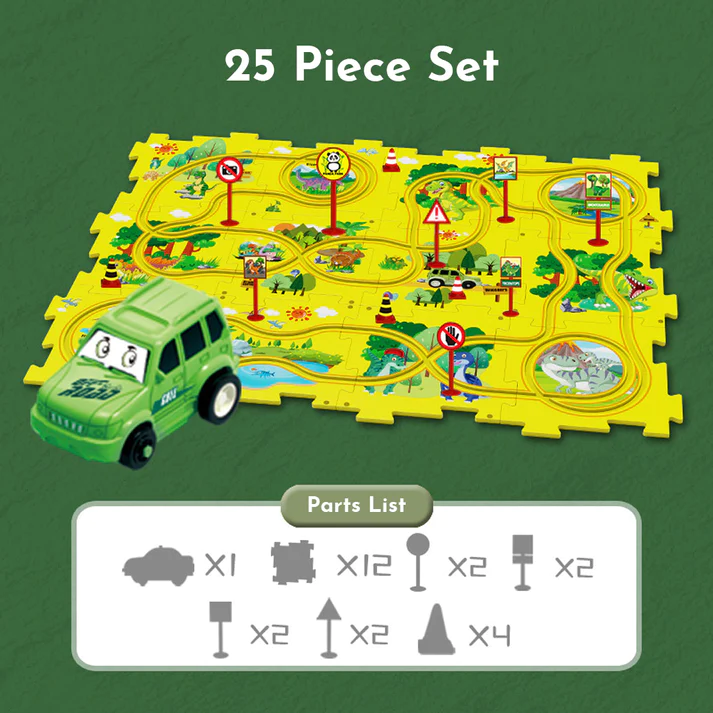 PuzzleRacer Kids Car Track Set