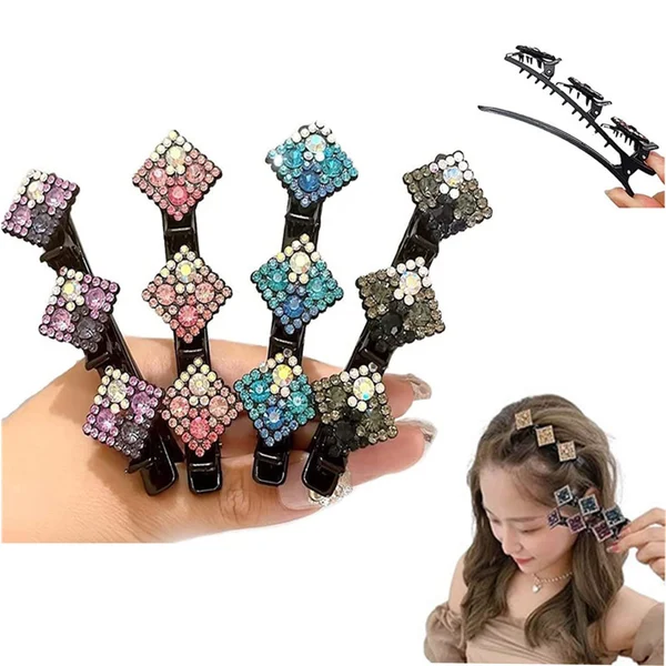 2023 New Sparkling Crystal Stone Braided Hair Clips - Image 8