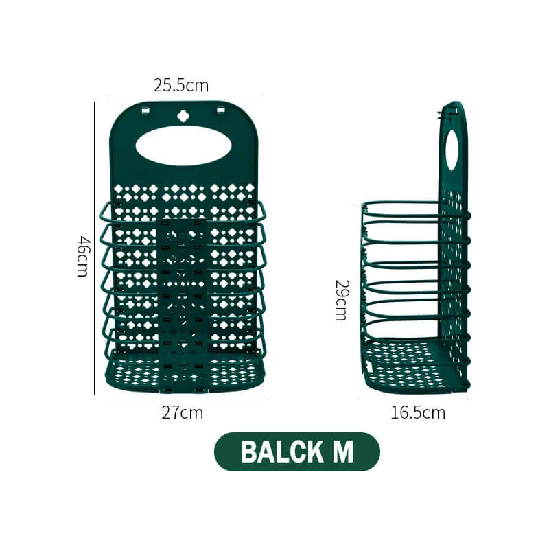 Wall-mounted foldable laundry basket