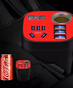 Alternative view of Car mounted cup type inverter converter QC charger