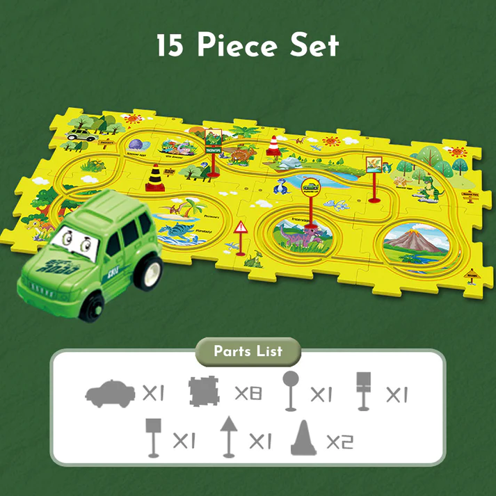PuzzleRacer Kids Car Track Set