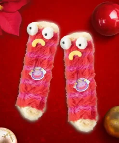 Quirky Cute Ugly Cute Plush Socks Womens Wool Mid Calf Socks
