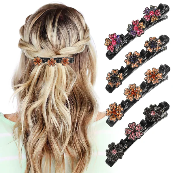 2023 New Sparkling Crystal Stone Braided Hair Clips - Image 4